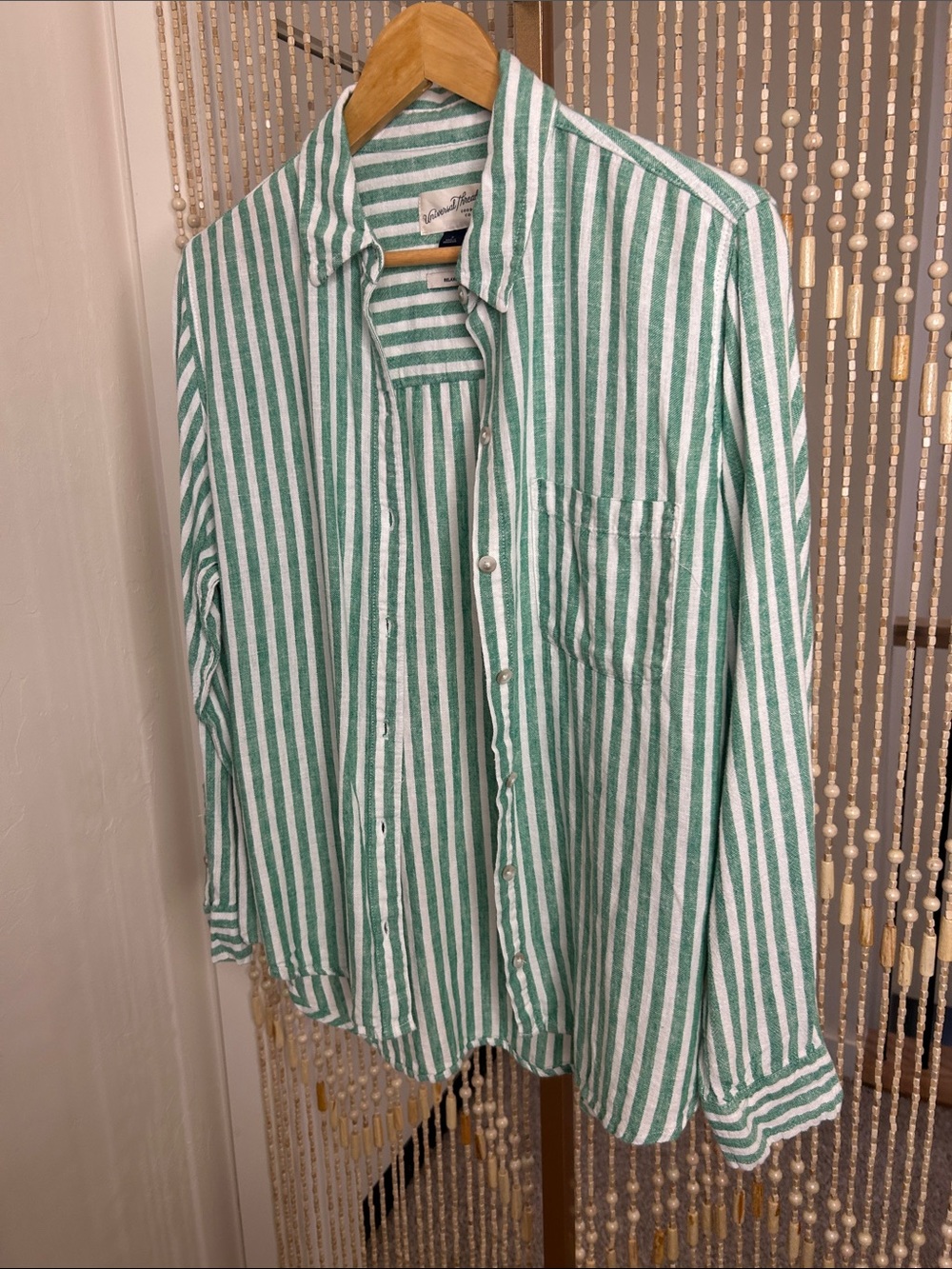 Universal Thread Green and White Striped Relaxed-Fit Shirt - Picture 5 of 9